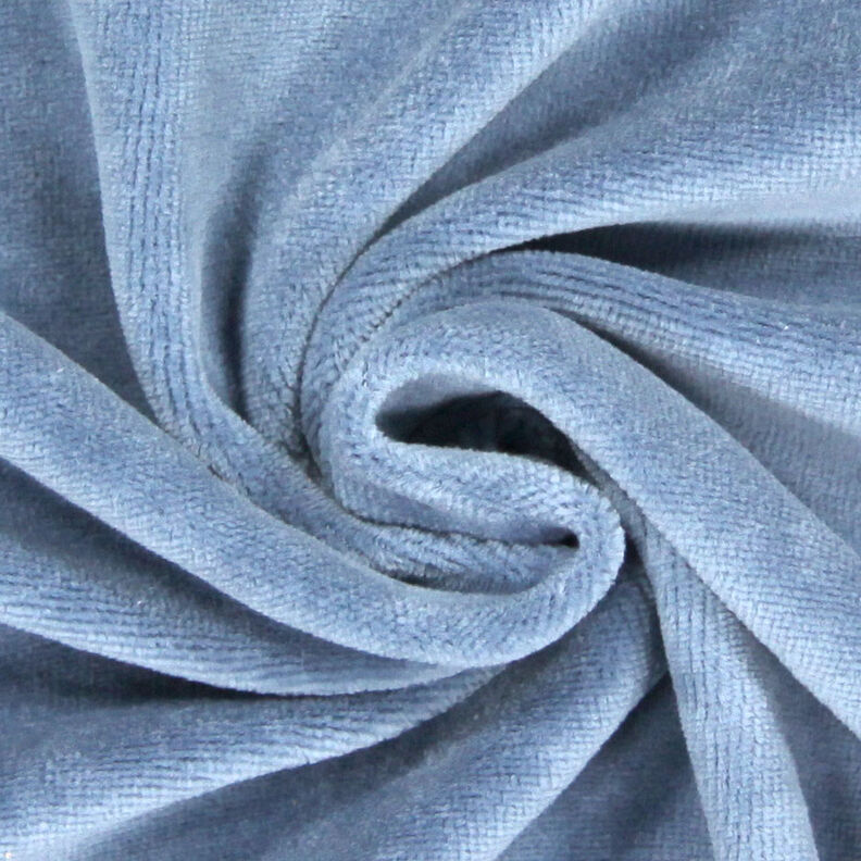 Tecido aveludado Nicki Liso – azul aço,  image number 2