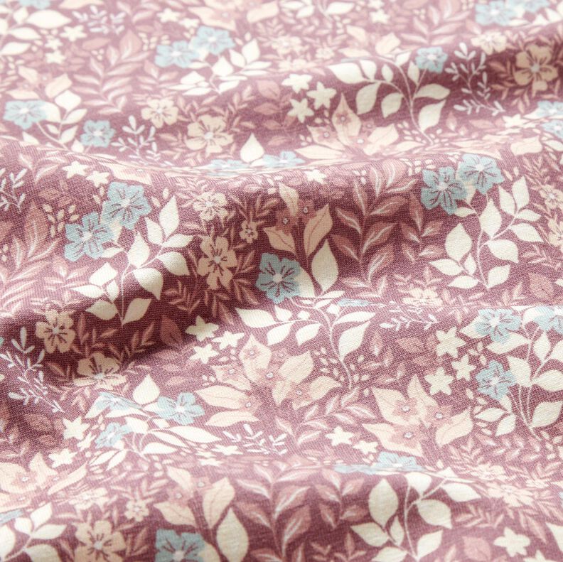 Flanela de algod&atilde;o Prado de flores de outono &ndash; ameixa,  image number 2