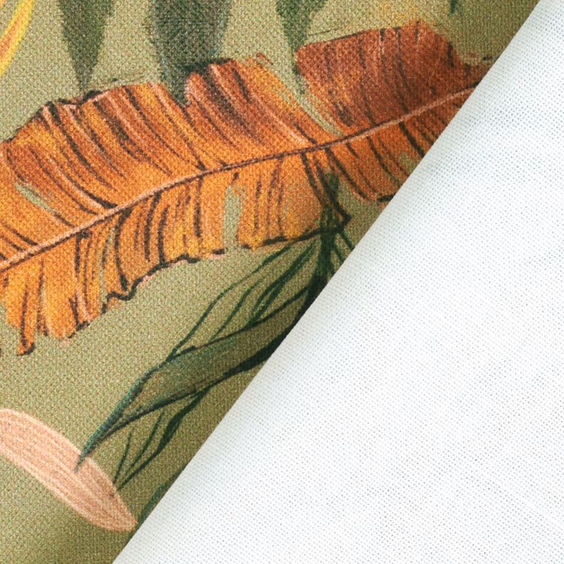 Tecido para decoração Meio linho Panamá Folhas de palmeira digitais – caqui-claro,  image number 4