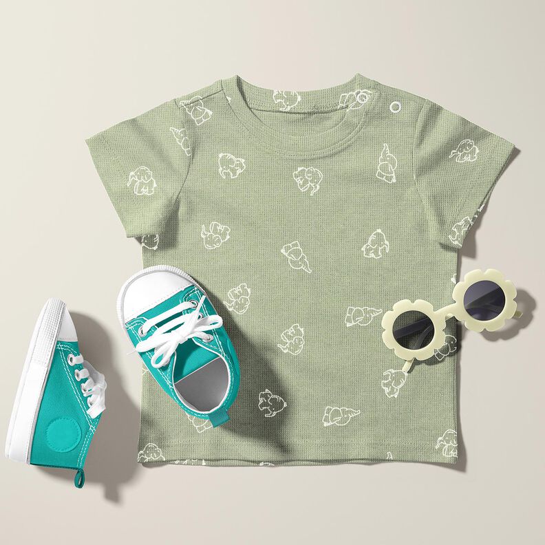 Jersey Favos Elefantes bebé – greige,  image number 6