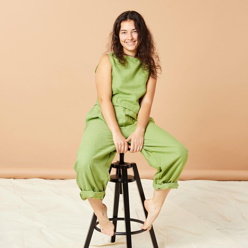 Tecido de linho Mistura de Rami Médio – azul-pomba,  image number 5