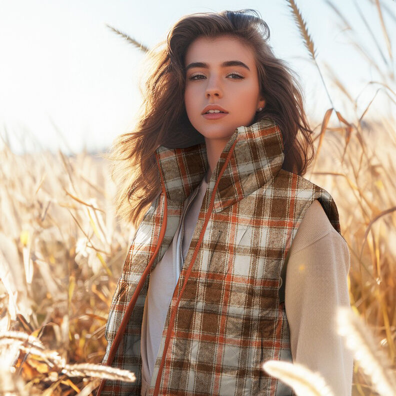 Tecido acolchoado Flanela Xadrez | Poppy Fabrics – bege,  image number 7