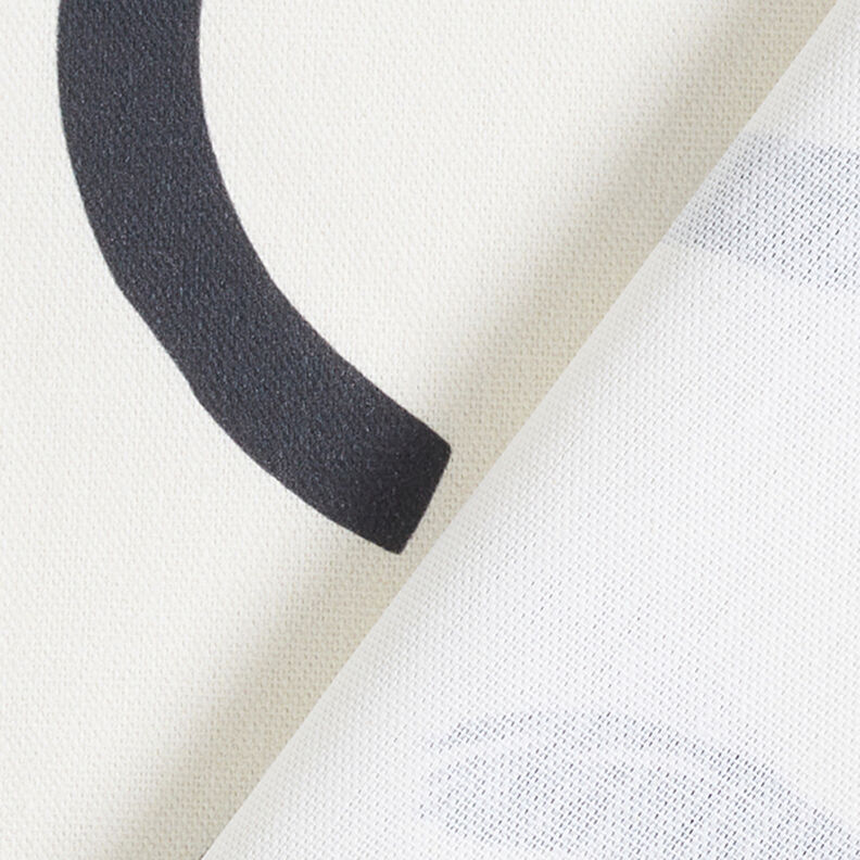 Tecido para decoração Meio linho Panamá Arcos abstratos – marfim/preto,  image number 4