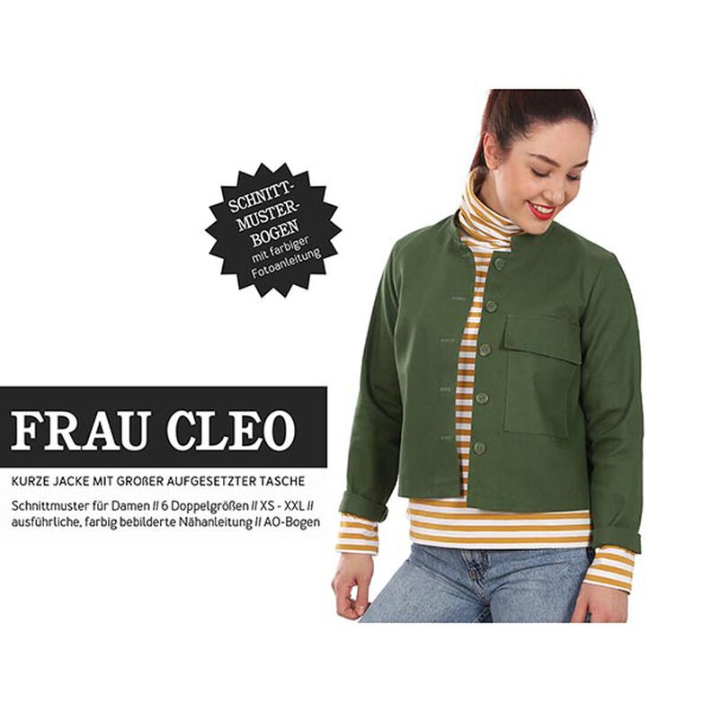 FRAU CLEO Casaco curto com colarinho alto e bolso grande aplicado | Studio Schnittreif | XS-XXL,  image number 1