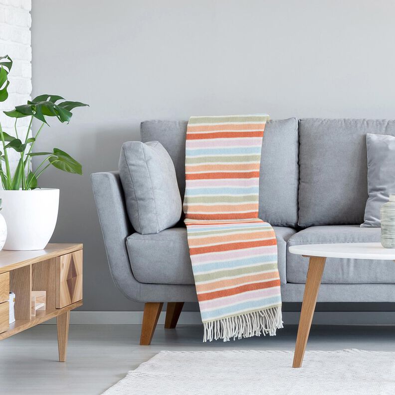 Fleece antiborboto Riscas coloridas – branco,  image number 5