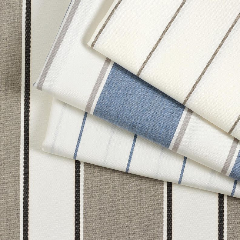 Tecido para exteriores Lona Riscas mistas – branco/cinzento,  image number 5