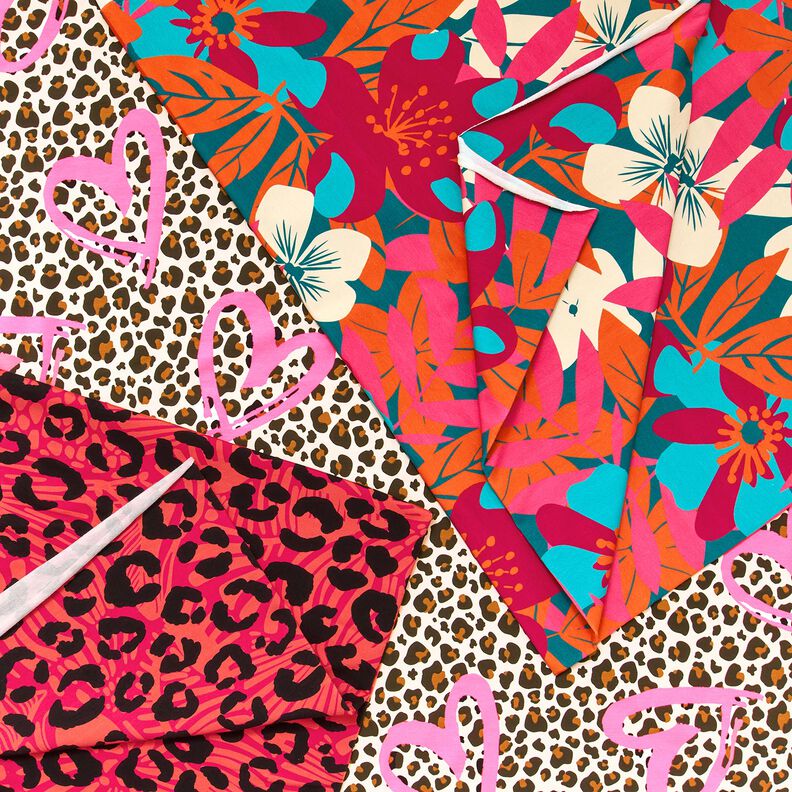 French Terry Sweat de verão Leo e flores – pink/laranja,  image number 7