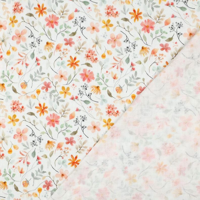Musselina/ Tecido plissado duplo Prado de flores colorido Impressão Digital | Poppy Fabrics –,  image number 4