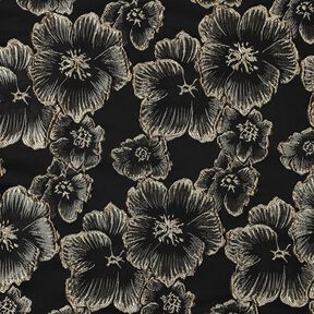 Jacquard Flores com efeito 3D – preto/amêndoa, 
