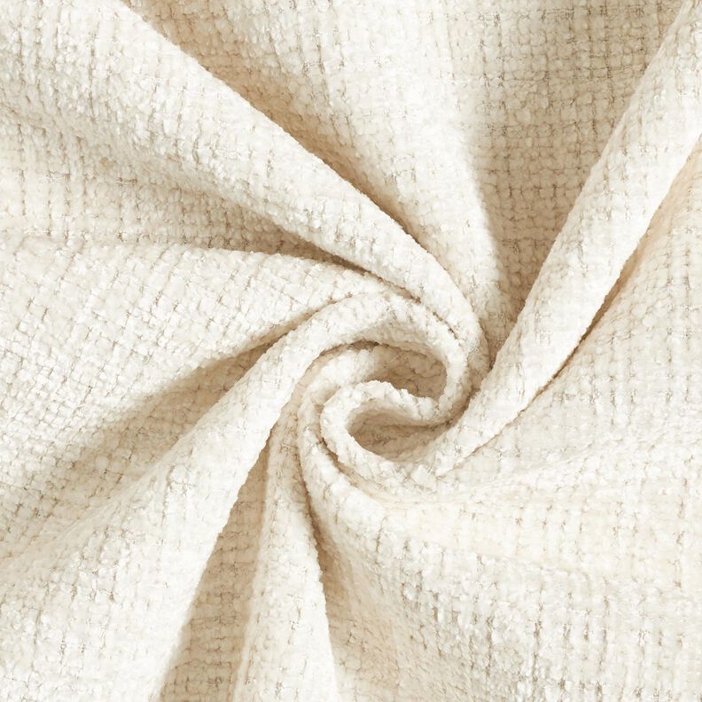 Tecido para estofos Chenille Liso – branco sujo,  image number 1