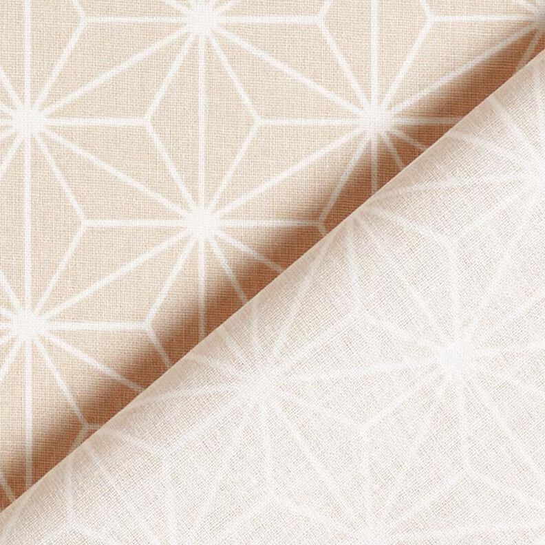 Tecido de algodão Cretone Estrelas japonesas Asanoha – cor de areia,  image number 5