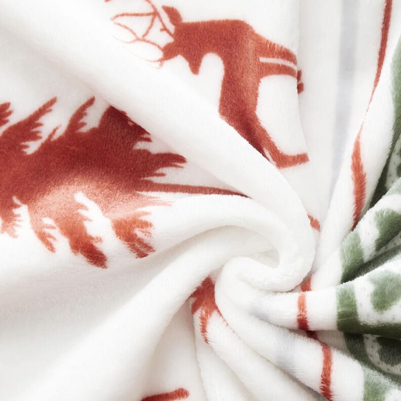 Tecido polar fofinho Veados na neve – marfim/cobre,  image number 3