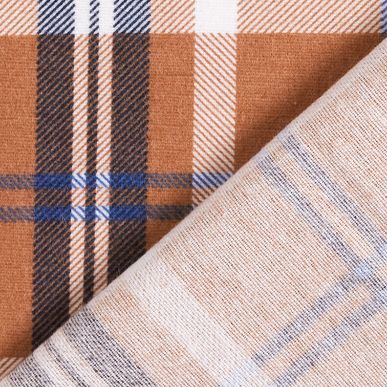 Flanela de algodão Padrão xadrez Estampado | by Poppy – castanho-avermelhado/azul real,  image number 4