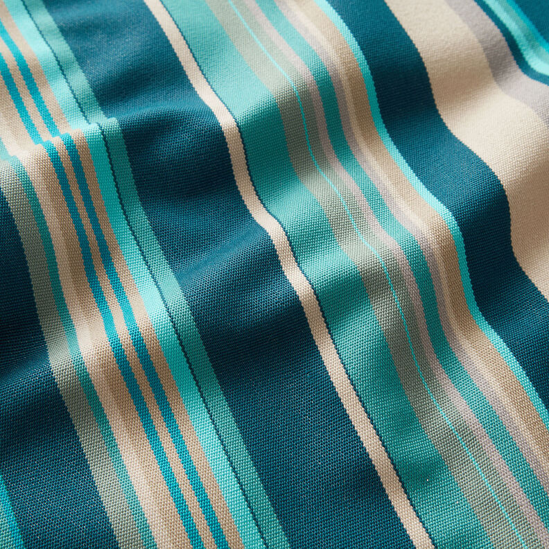 Outdoor Tecido para espreguiçadeiras Riscas longitudinais 45 cm – amêndoa/azul petróleo,  image number 3