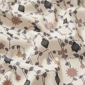 Tecido de algodão Popelina Decoração escandinava para árvores – bege claro, 