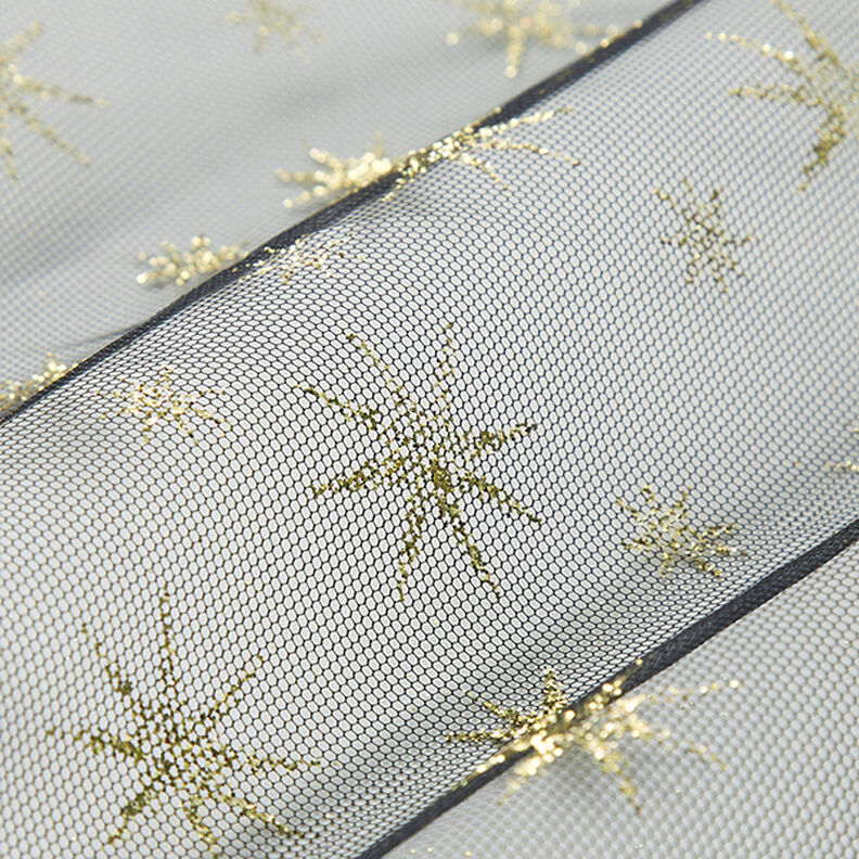 Tule Estrelas brilho – preto/dourado,  image number 2