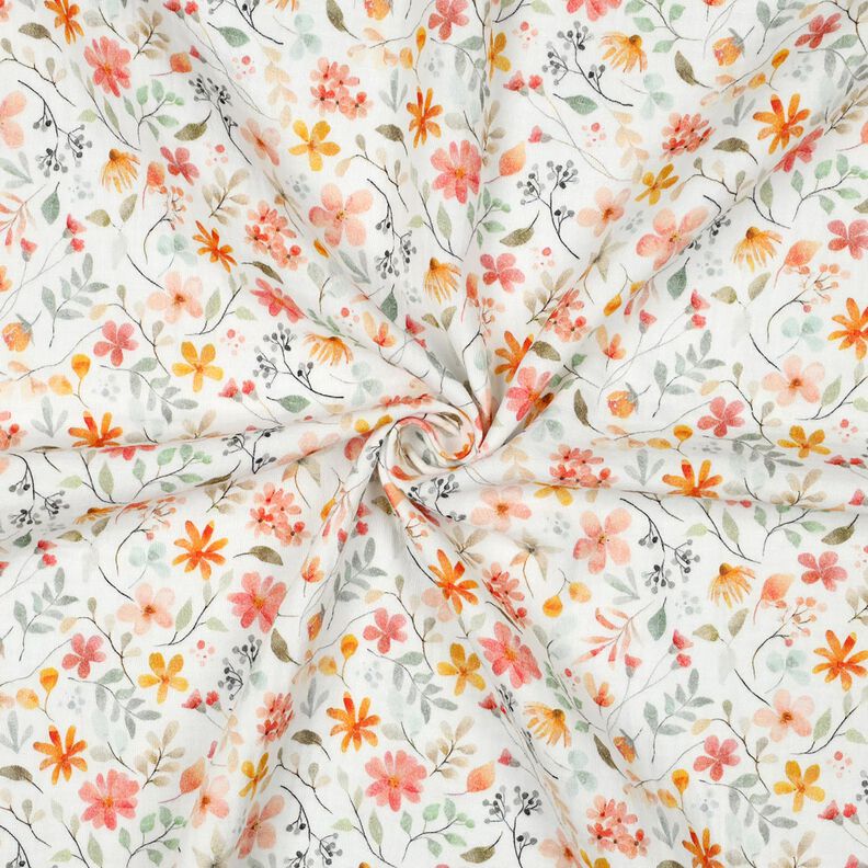 Musselina/ Tecido plissado duplo Prado de flores colorido Impressão Digital | Poppy Fabrics –,  image number 3