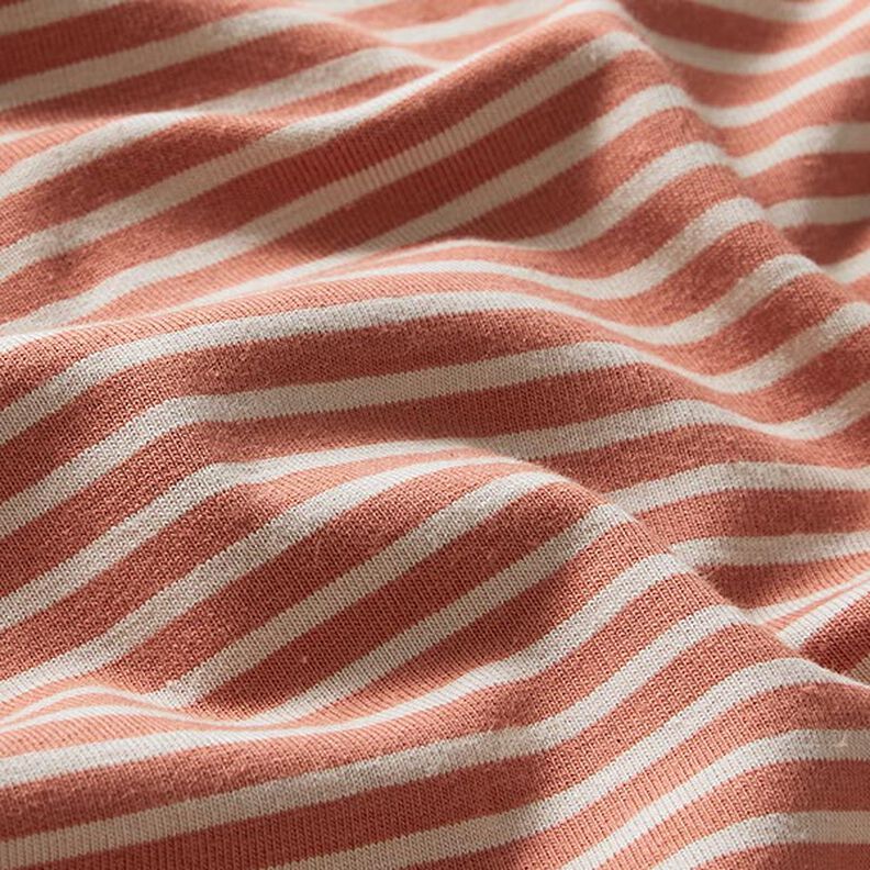 Jersey de algodão Riscas estreitas – anémona/terracota,  image number 2