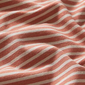 Jersey de algodão Riscas estreitas – anémona/terracota, 