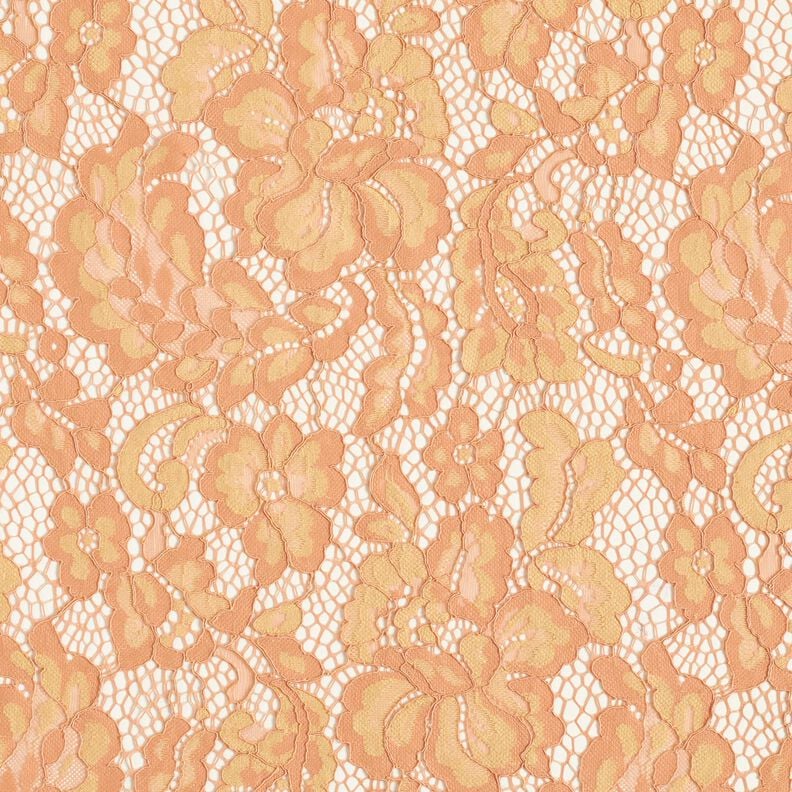 Tecido de renda Flores rom&acirc;nticas &ndash; salm&atilde;o/amarelo-baunilha,  image number 1