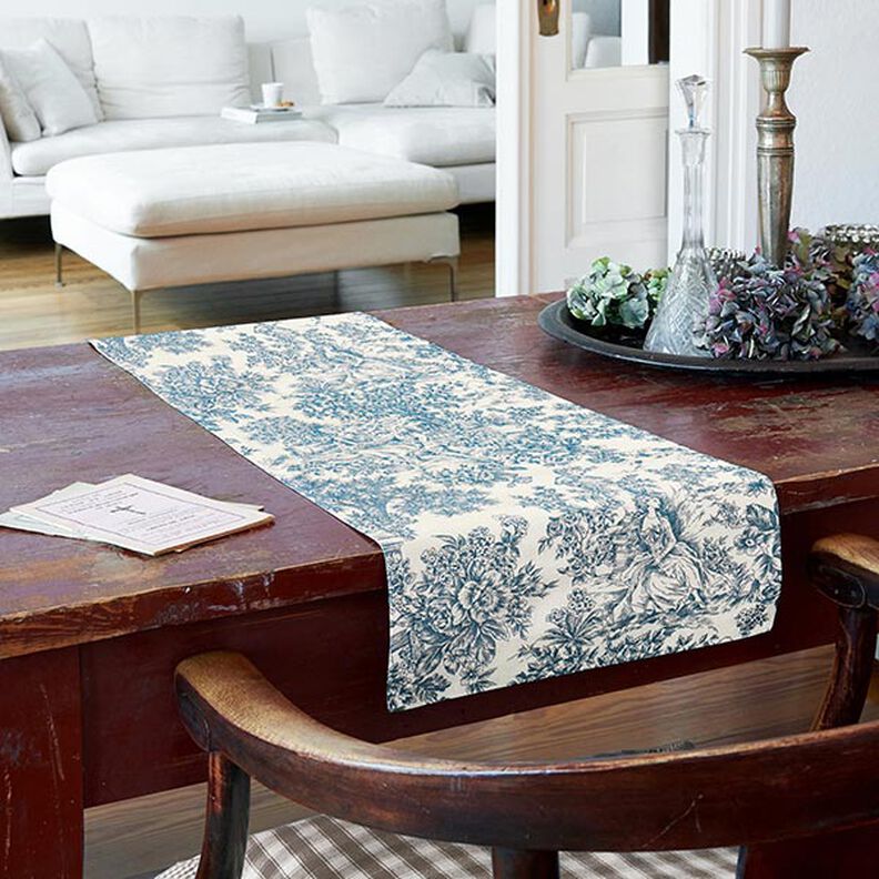 Tecido para decoração Lona Toile de Jouy 280 cm – azul,  image number 8