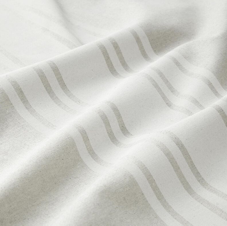 Tecido para decoração Panamá Riscas grossas – branco sujo/cinzento-névoa,  image number 2