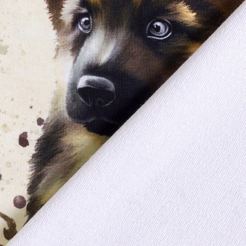 French Terry Sweat de verão Pastor-alemão Barra | Glitzerpüppi – bege claro,  image number 4