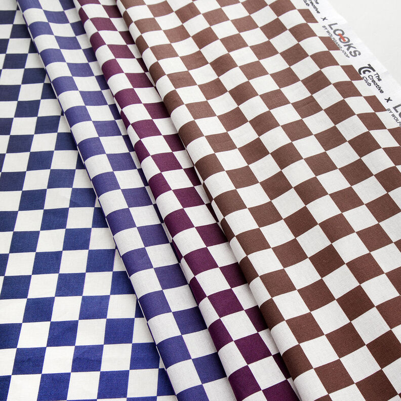 GOTS Popelina de algodão Padrão Tabuleiro de xadrez Gradação de cor | TCC x LOOKS by Wolfgang Joop –,  image number 7