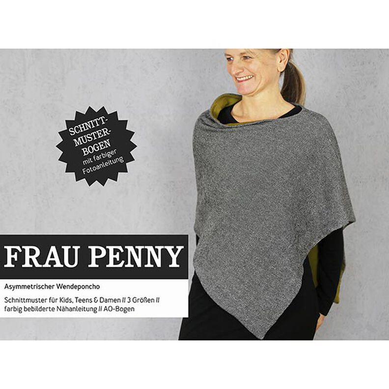 FRAU PENNY Poncho reversível assimétrico | Studio Schnittreif | Tamanho único,  image number 1