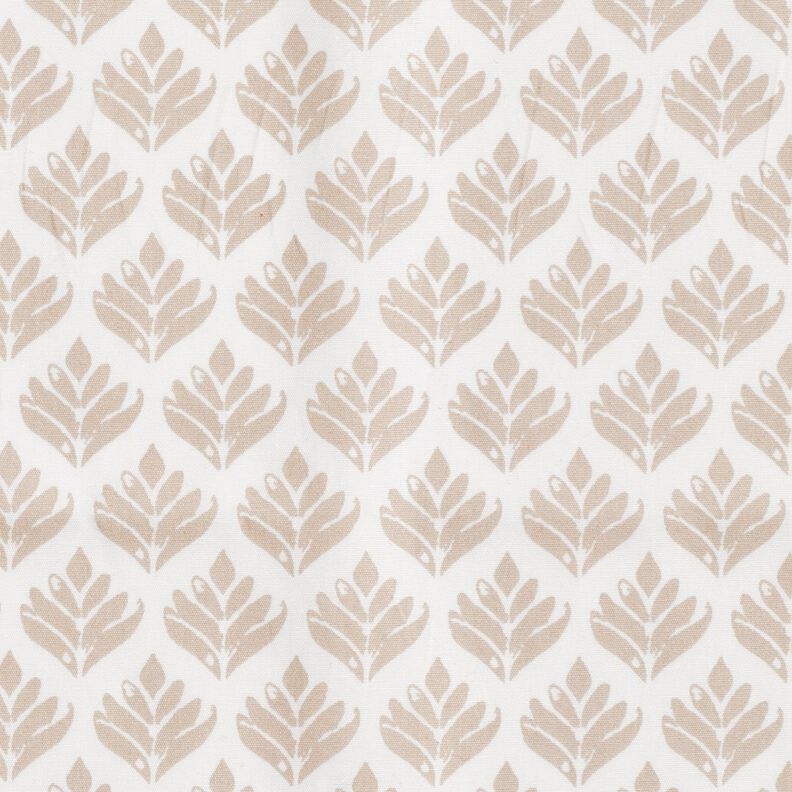 Algodão revestido Leques abstratos – branco/caju,  image number 1