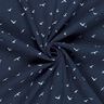 Musselina/ Tecido plissado duplo Gaivotas – preto azulado/branco,  thumbnail number 3