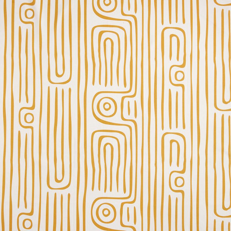 Tecido para decoração Meio linho Panamá Padrão às riscas abstrato – mostarda/natural,  image number 1