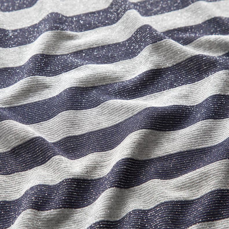 Jersey com riscas horizontais brilhantes – cinzento claro/azul-marinho,  image number 2