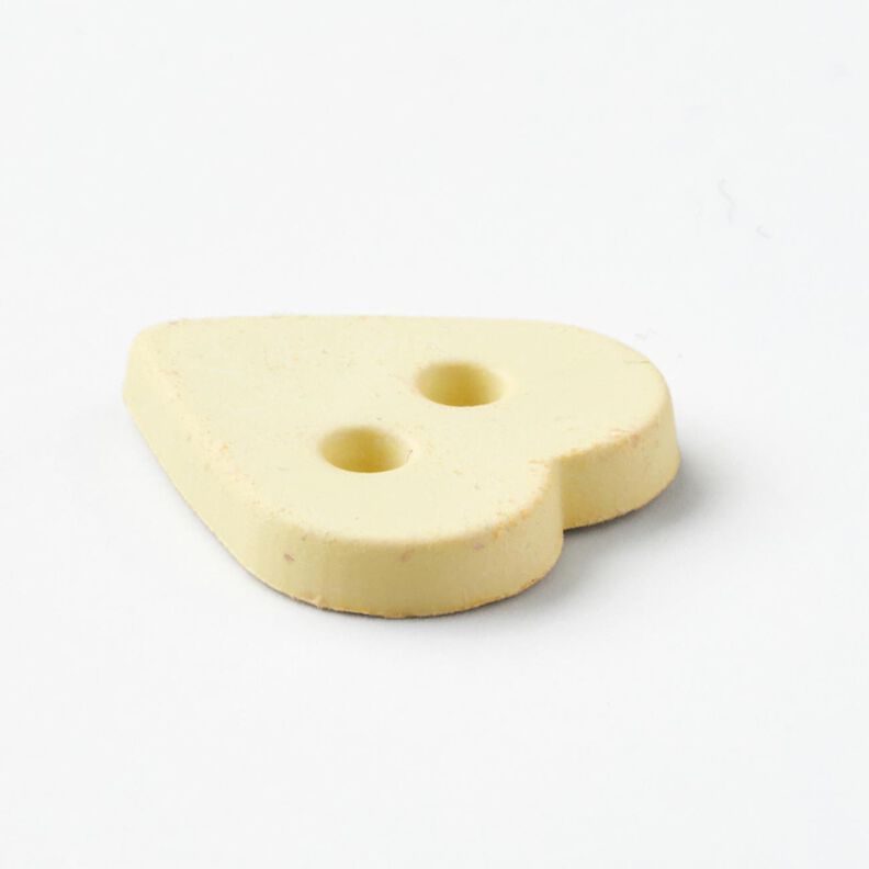 Botão de coração [Ø 15 mm] – amarelo-baunilha,  image number 2