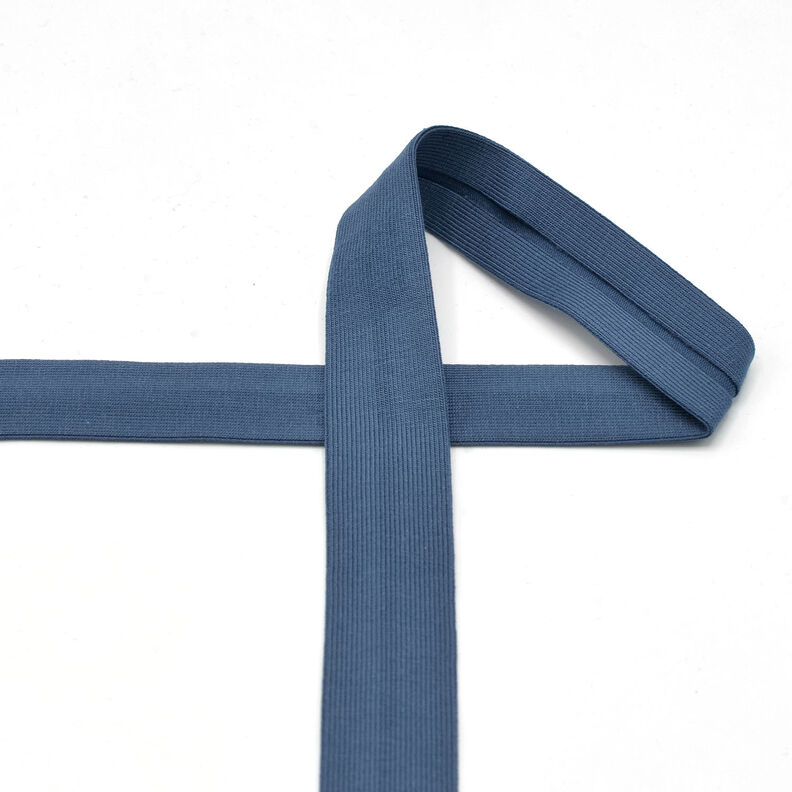 Fita de viés Jersey de algodão [20 mm] – azul ganga,  image number 2