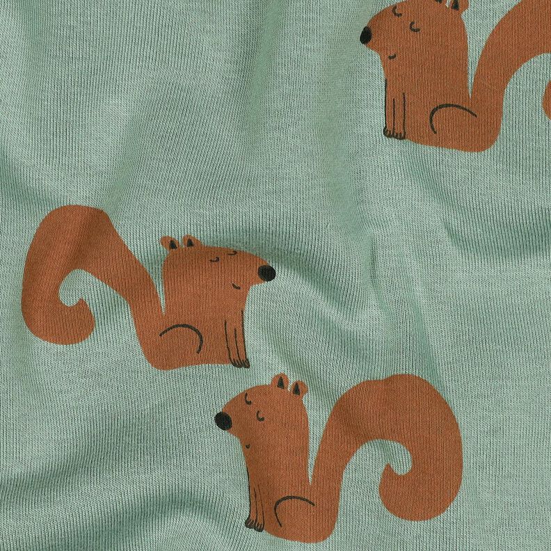 Sweatshirt cardada Esquilos | Poppy Fabrics &ndash; verde amarelado/bronze,  image number 2