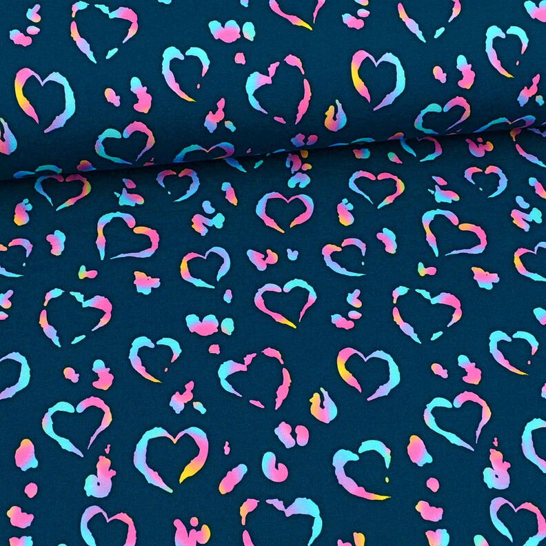Jersey de algodão Leo Hearts | Glitzerpüppi – azul-noite/mistura de cores,  image number 2