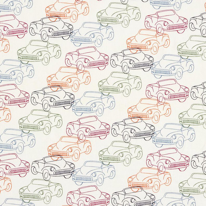 French Terry Sweat de verão Carros coloridos – branco sujo,  image number 1