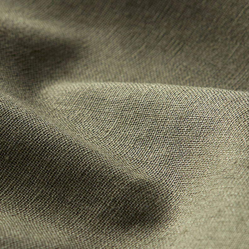 Mistura de linho e algodão Liso – oliva escura,  image number 2
