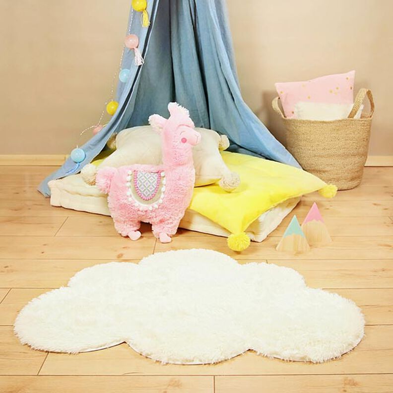 Pelúcia felpuda SHAGGY [1 M X 0,75 M | Flor: 20 MM] - branco-lã | Kullaloo,  image number 7