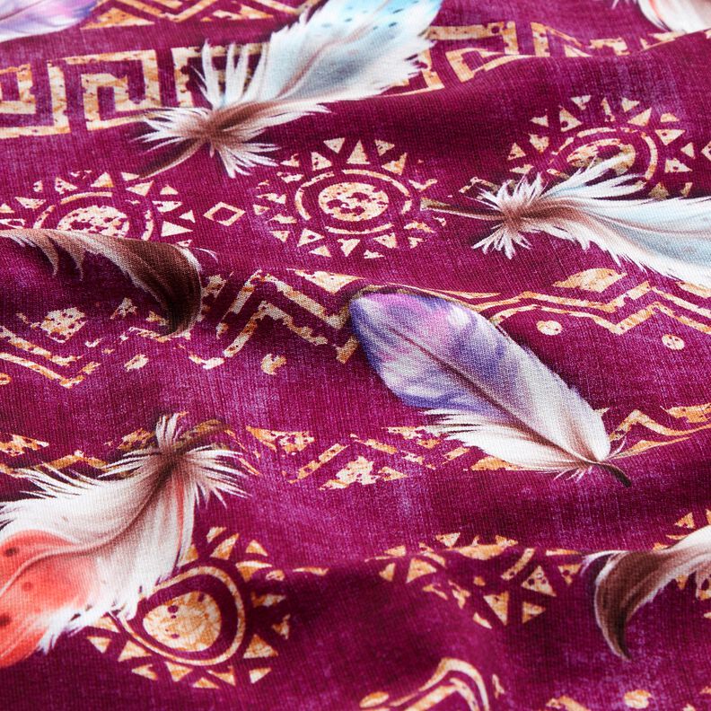 French Terry Penas Boho | Glitzerpüppi  – uva/lagosta,  image number 2