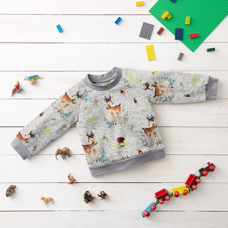 Tecido polar alpino Veado romântico – cinzento-prateado/natural,  image number 5