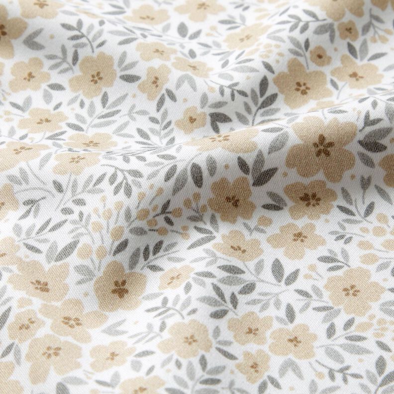Tecido para decoração Cetim de algodão Mar floral – caju/branco,  image number 2