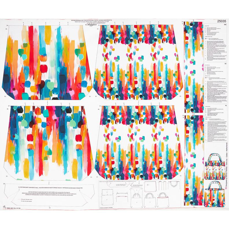 Carteiras Barra Lona Pontos de pincel coloridos &ndash; branco,  image number 1