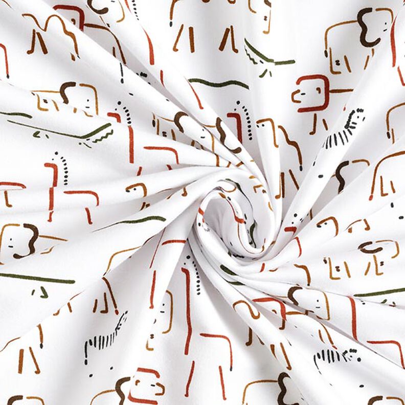 Sweatshirt cardada Animais das estepes abstratos – branco,  image number 3