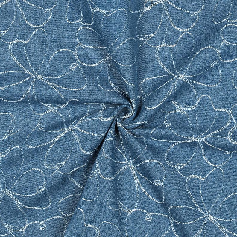 Ganga Jacquard Flores | Poppy Fabrics – azul ganga,  image number 3