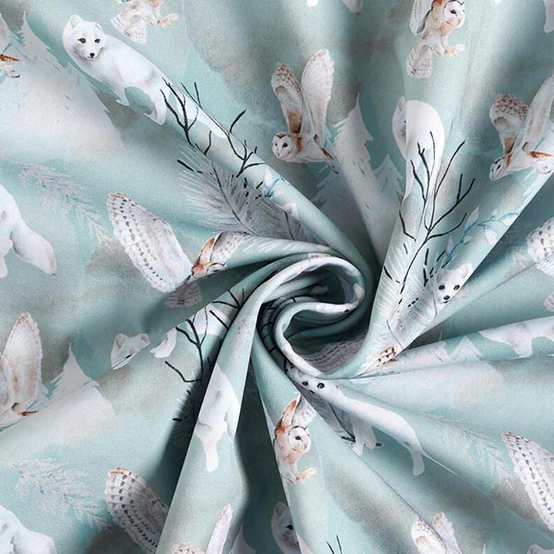 Softshell Raposa-do-ártico e coruja-das-torres Impressão Digital – menta clara,  image number 4