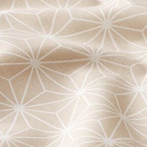 Tecido de algodão Cretone Estrelas japonesas Asanoha – cor de areia, 