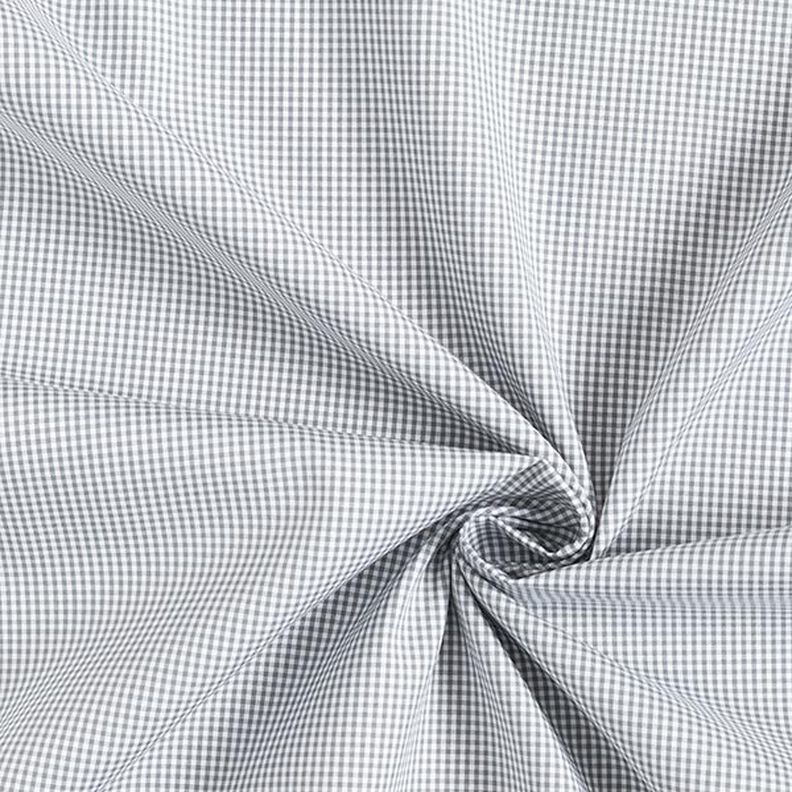 Tecido de algodão vichy – branco/cinzento,  image number 3