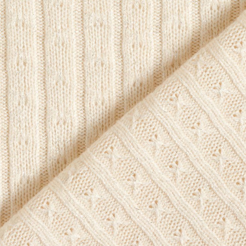 Tecido de malha Ajour Riscas brilhantes requintadas – creme | Retalho 60cm,  image number 4